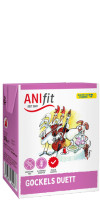 Hund Hundefutter Nassfutter Gockels Duett 370g 6 Stück im Tetra Pak Anifit